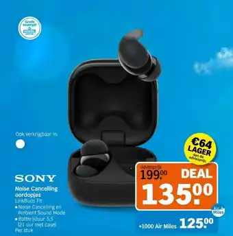 Albert Heijn SONY Noise Cancelling oordopjes aanbieding