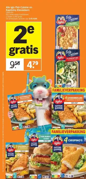 Albert Heijn Alle Iglo Fish Cuisine en Kapiteins Klassiekers Diepvries aanbieding