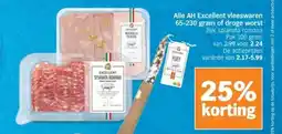 Albert Heijn Alle AH Excellent vleeswaren 65-230 gram of droge worst aanbieding