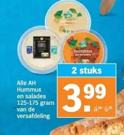 Albert Heijn Alle AH Hummus en salades 125-175 gram aanbieding