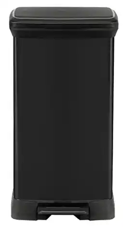 Amazon Curver Deco Bin Afvalemmer, Kunststof, Zwart/Metallic, 50 L aanbieding