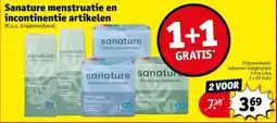 Kruidvat Sanature menstruatie en incontinentie artikelen aanbieding