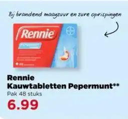 PLUS Rennie Kauwtabletten Pepermunt aanbieding