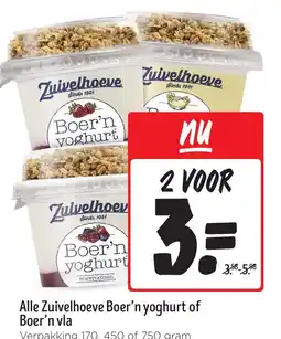 Jumbo Alle Zuivelhoeve Boer'n yoghurt of Boer'n vla aanbieding