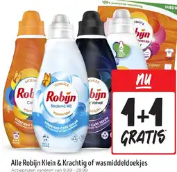 Jumbo Alle Robijn Klein & Krachtig of wasmiddeldoekjes aanbieding