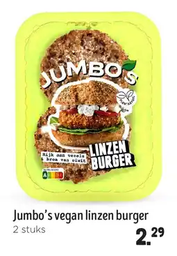 Jumbo Jumbo's vegan linzen burger aanbieding