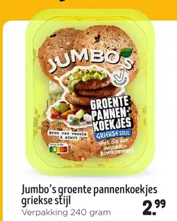 Jumbo Jumbo's groente pannenkoekjes griekse stijl aanbieding
