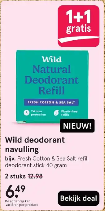Etos Wild deodorant navulling aanbieding