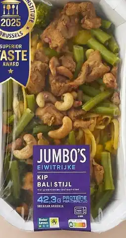 Jumbo Jumbo's eiwitrijke maaltijd kip Bali stijl met groenten en cashewnoten aanbieding
