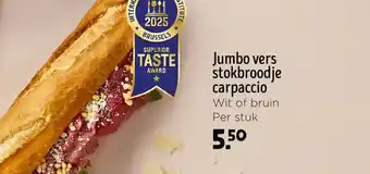 Jumbo Jumbo vers stokbroodje carpaccio aanbieding