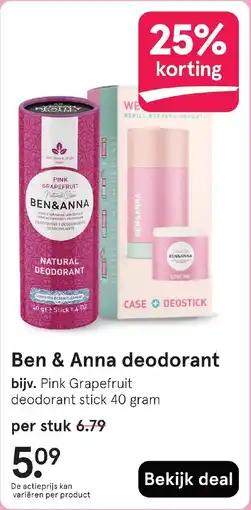 Etos Ben & Anna deodorant aanbieding