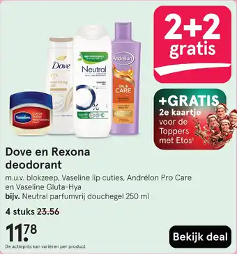 Etos Dove en Rexona deodorant aanbieding