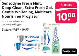 Etos Sensodyne Fresh Mint, Deep Clean, Extra Fresh Gel, Gentle Whitening, Multicare, Nourish en Proglasur aanbieding
