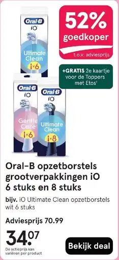 Etos Oral B opzetborstels grootverpakkingen iO aanbieding