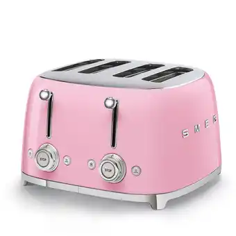 Amazon SMEG TSF03PKEU | Broodrooster 4 plakjes 50's Style | Kleur : pastelroze aanbieding