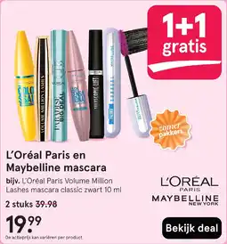 Etos L'Oréal Paris en Maybelline mascara aanbieding