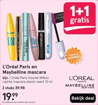 Etos L'Oréal Paris en Maybelline mascara aanbieding