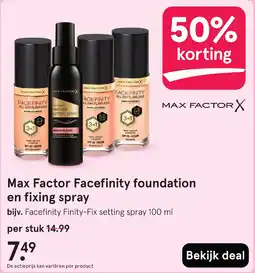 Etos Max Factor Facefinity foundation en fixing spray aanbieding