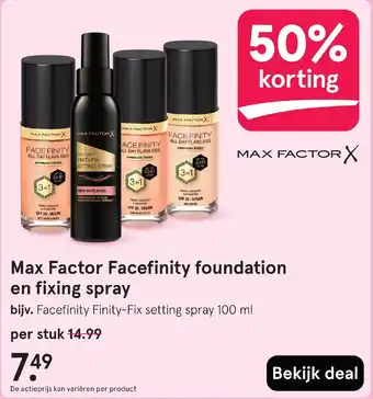 Etos Max Factor Facefinity foundation en fixing spray aanbieding