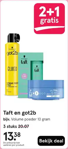 Etos Taft en got2b aanbieding