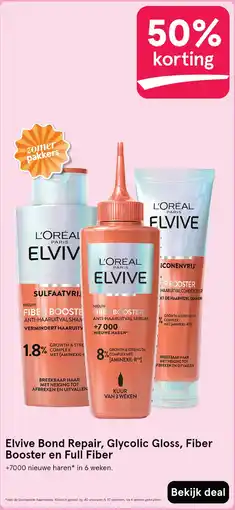 Etos Elvive Bond Repair, Glycolic Gloss, Fiber Booster en Full Fiber aanbieding