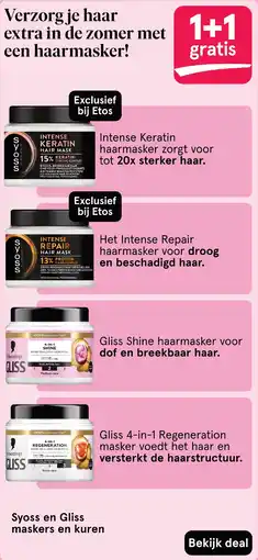 Etos Syoss en Gliss maskers en kuren aanbieding