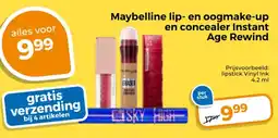 Trekpleister Maybelline lip- en oogmake-up en concealer Instant Age Rewind aanbieding