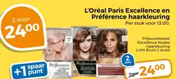 Trekpleister L'Oréal Paris Excellence en Préférence haarkleuring aanbieding