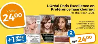Trekpleister L'Oréal Paris Excellence en Préférence haarkleuring aanbieding