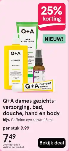 Etos Q+A dames gezichtsverzorging, bad, douche, hand en body aanbieding
