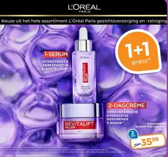 Trekpleister Keuze uit het hele assortiment L'Oréal Paris gezichtsverzorging en reiniging aanbieding