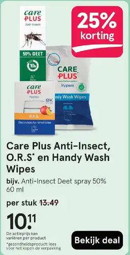 Etos Care Plus Anti-Insect, O.R.S* en Handy Wash Wipes aanbieding