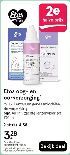 Etos Etos oog en oorverzorging* aanbieding