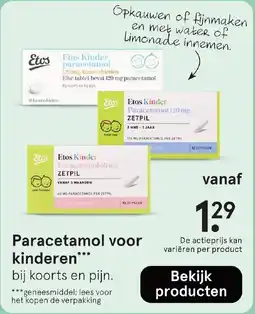 Etos Paracetamol voor kinderen aanbieding