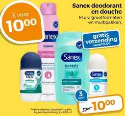 Trekpleister Sanex deodorant en douche aanbieding