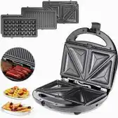 Bol.com Monzana Grill Apparaat – 3 Verwisselbare platen Anti Baklaag – 800W aanbieding