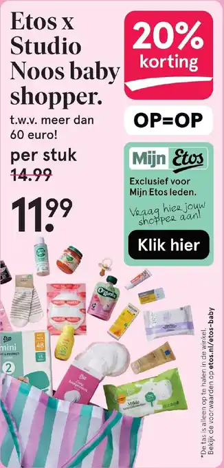 Etos Etos x Studio Noos baby shopper. aanbieding