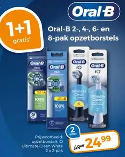 Trekpleister Oral-B 2, 4, 6 en 8 pak opzetborstels aanbieding