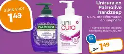 Trekpleister Unicura en Palmolive handzeep aanbieding