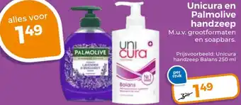 Trekpleister Unicura en Palmolive handzeep aanbieding