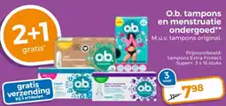 Trekpleister O.b. tampons en menstruatie ondergoed aanbieding