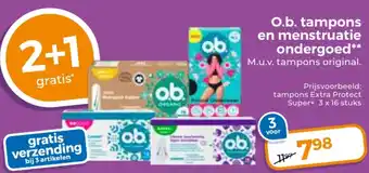 Trekpleister O.b. tampons en menstruatie ondergoed aanbieding