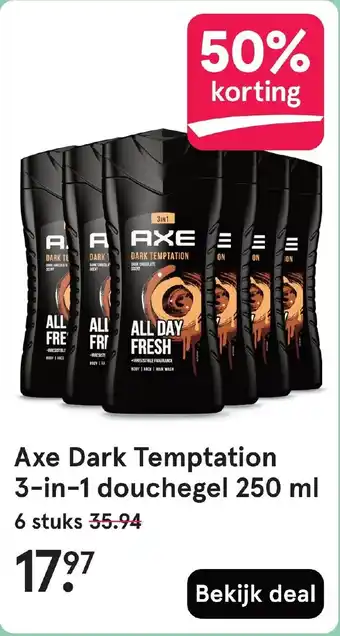 Etos Axe Dark Temptation 3 in 1 douchegel aanbieding