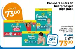 Trekpleister Pampers luiers en luierbroekjes giga pack aanbieding