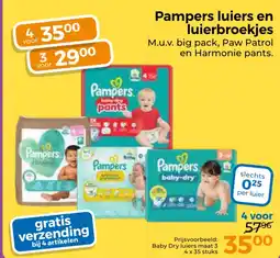 Trekpleister Pampers luiers en luierbroekjes aanbieding