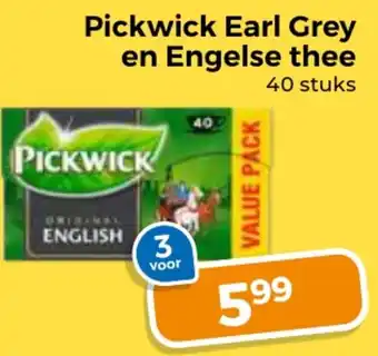 Trekpleister Pickwick Earl Grey en Engelse thee aanbieding