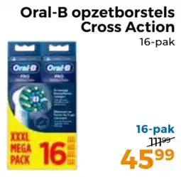 Trekpleister Oral-B opzetborstels Cross Action aanbieding