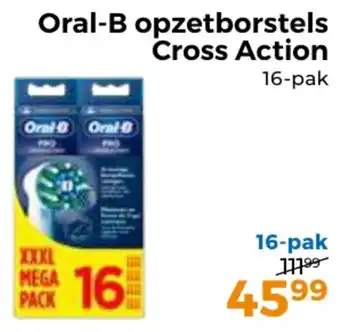 Trekpleister Oral-B opzetborstels Cross Action aanbieding