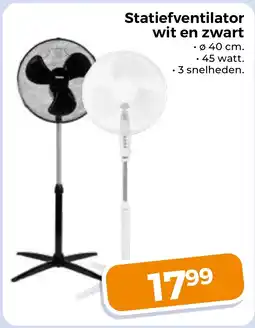 Trekpleister Statiefventilator wit en zwart aanbieding