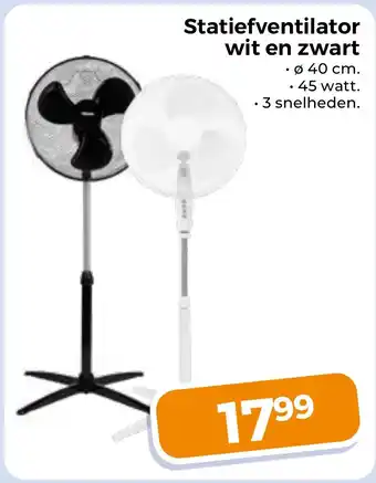Trekpleister Statiefventilator wit en zwart aanbieding